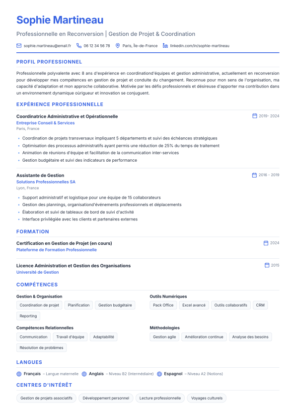 Examples of resumes with professional layouts